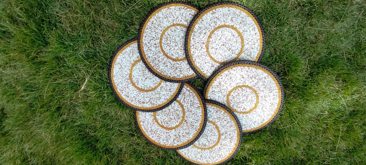 Timeless White fully-beaded placemats