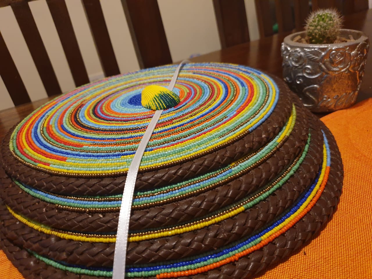 Maasai Wonder fully-beaded placemat