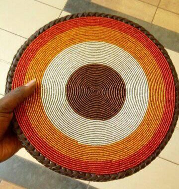 Festive fully-beaded placemat