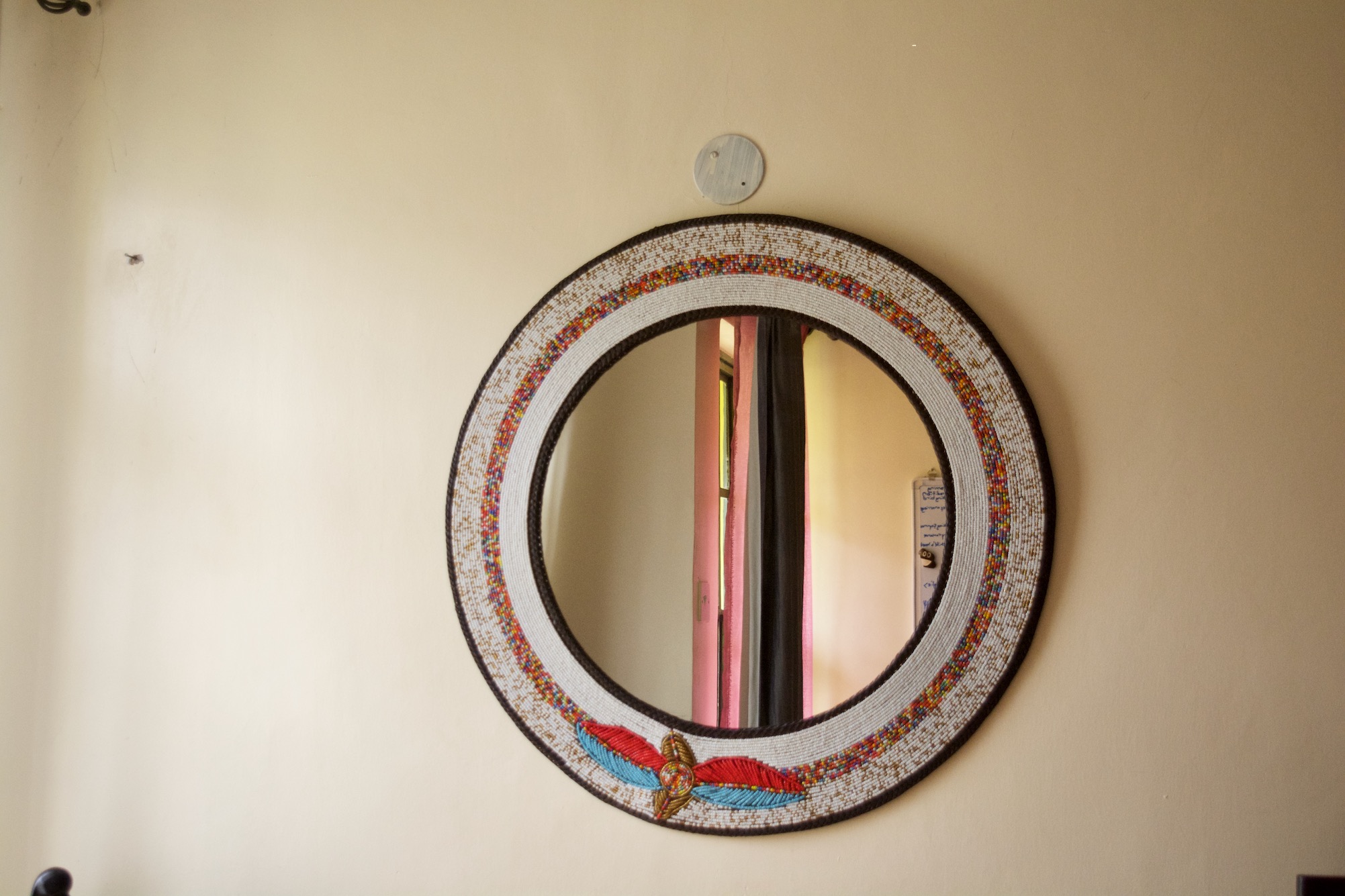 Elegant White Mirror with flower