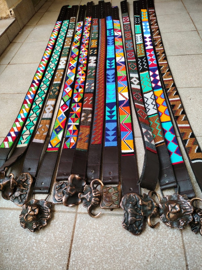 Beaded belts, multicolored beaded belts, Kenyan beaded belts, African belts