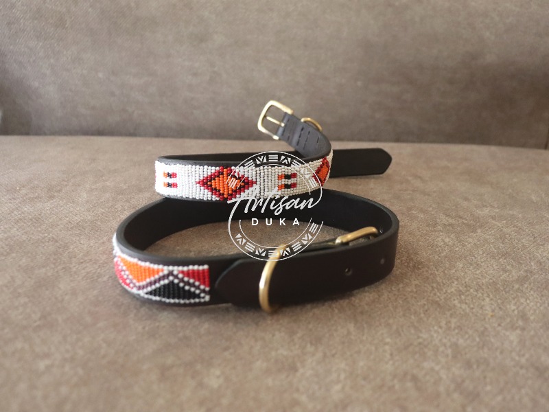 Beaded dog collar, dog collar, Kenyan beaded dog collar, Kenyan dog collar
