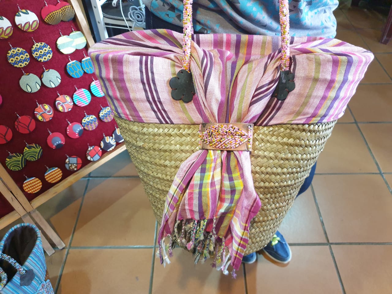 Intricately Beaded Kikoy Basket