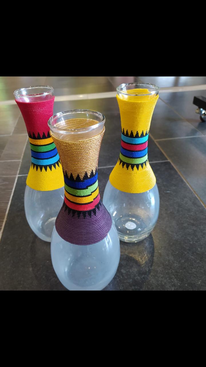 Centre Beaded Vase