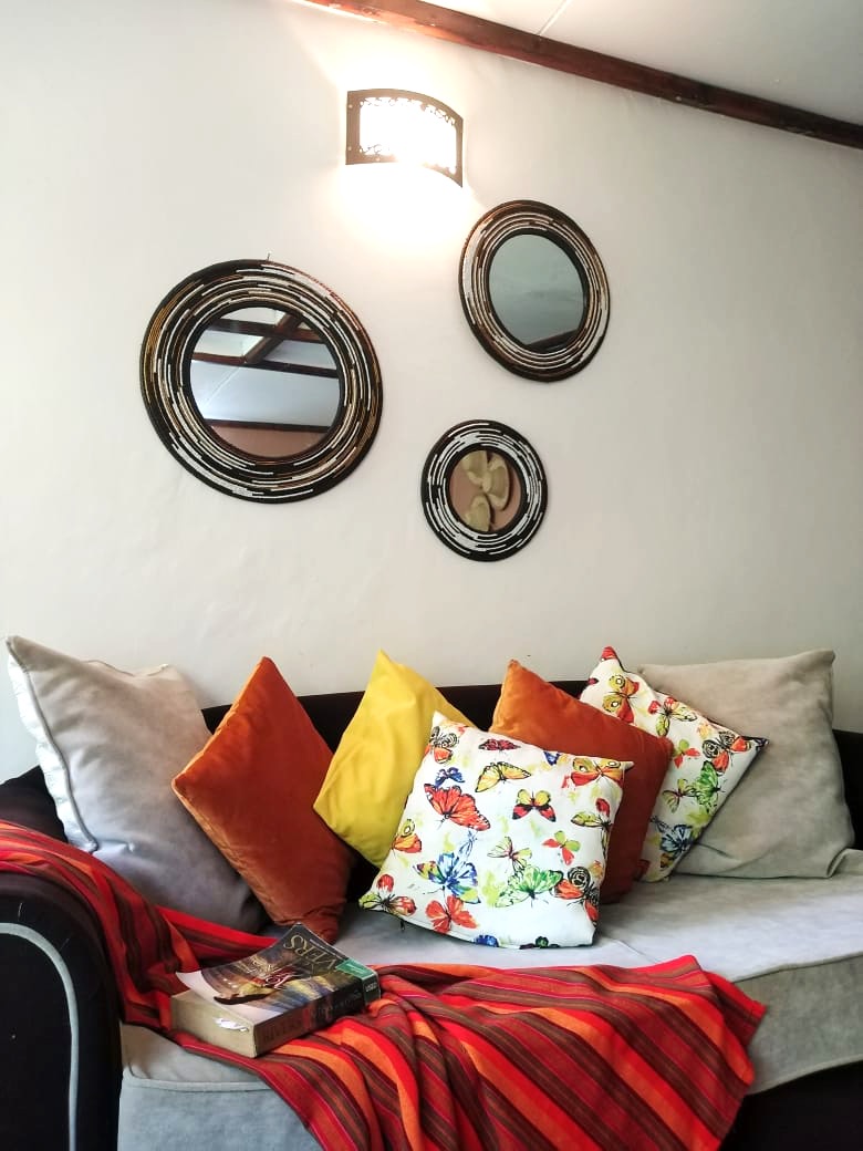 Earth Tone Maasai Beaded Mirrors (Set of 3), beaded mirrors, mirrors