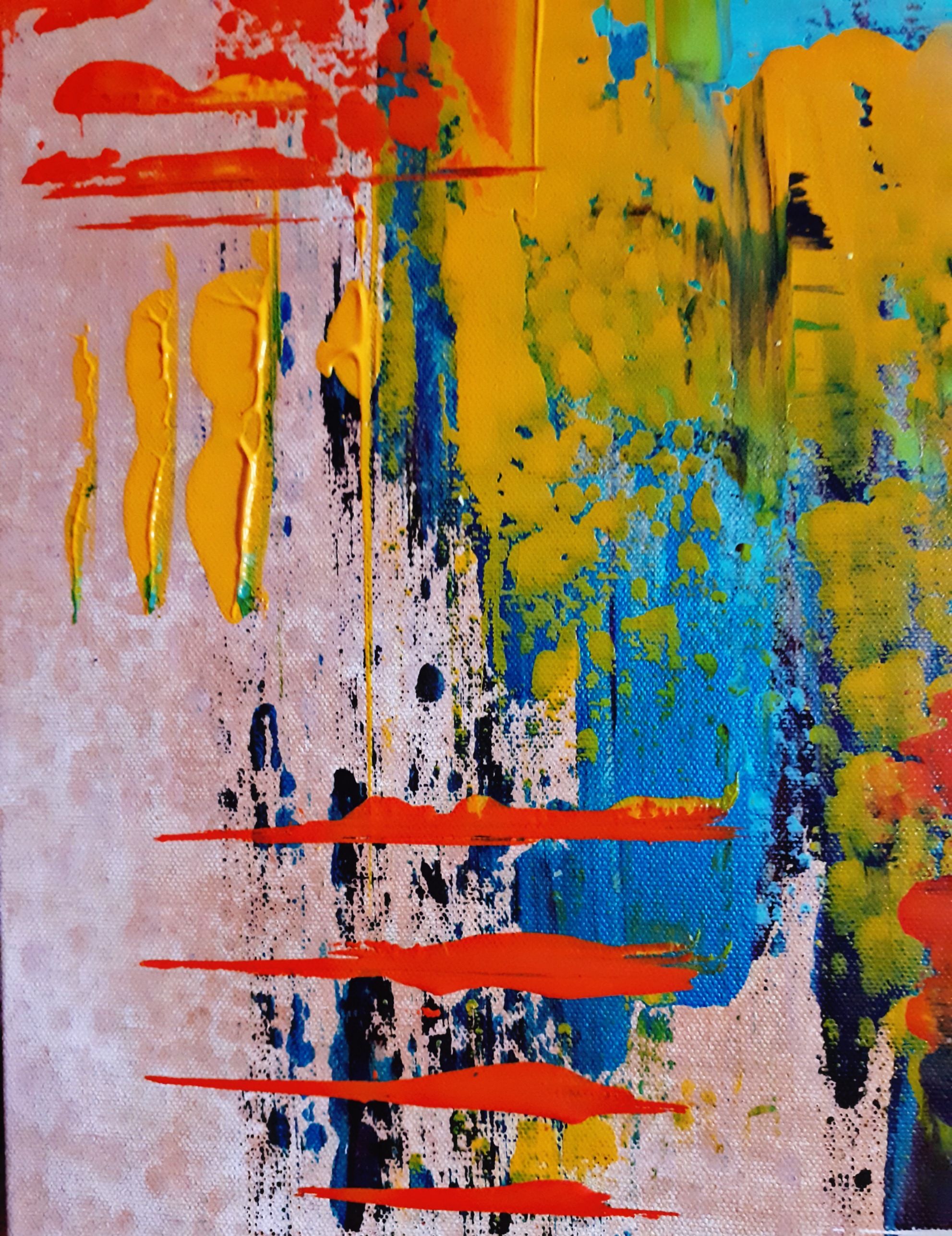 &quot;Ladder&quot; - Large original colorful abstract painting (textured), Large Wall Art, Wall decor