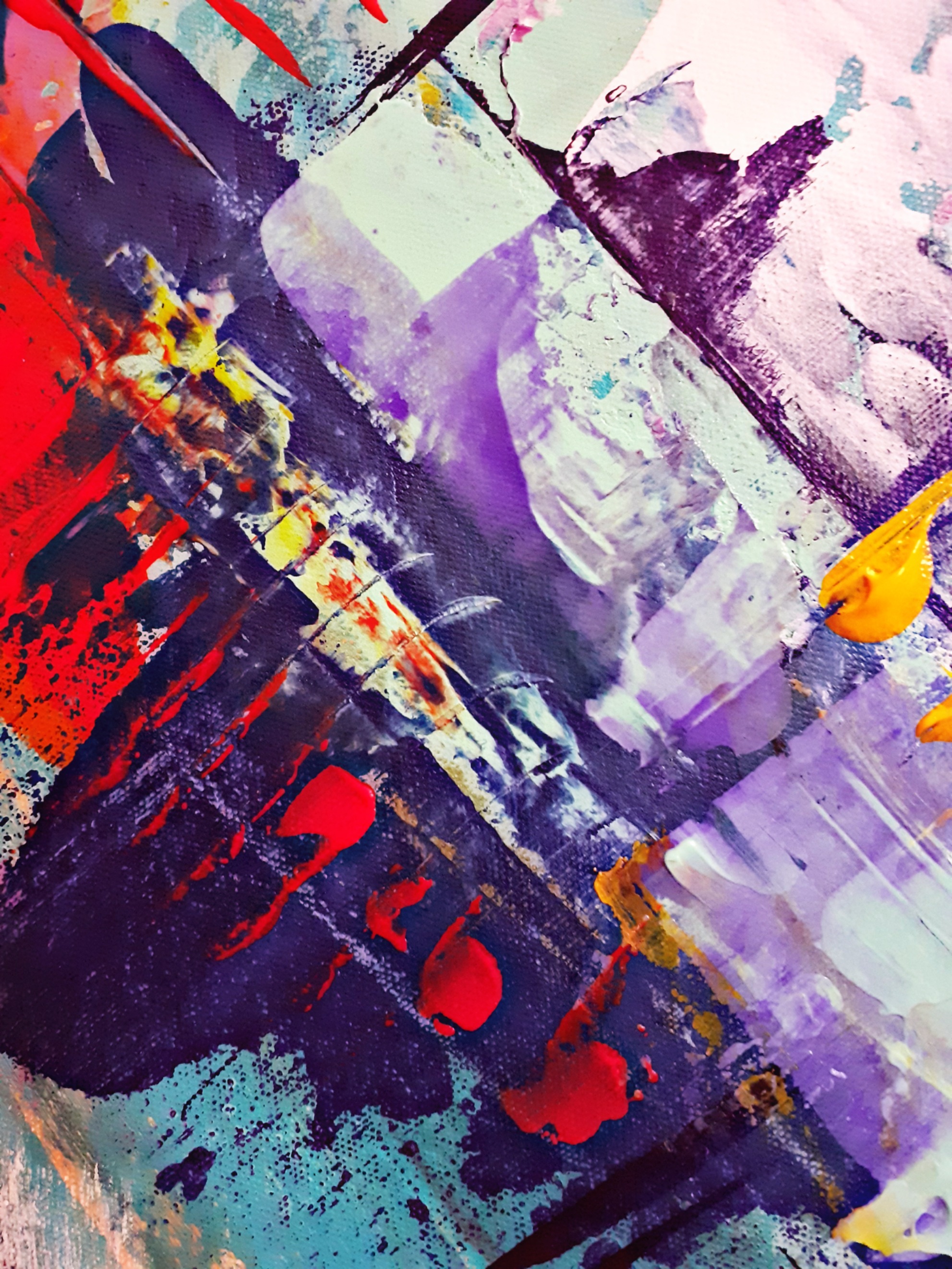 &quot;Ladder&quot; - Large original colorful abstract painting (textured), Large Wall Art, Wall decor