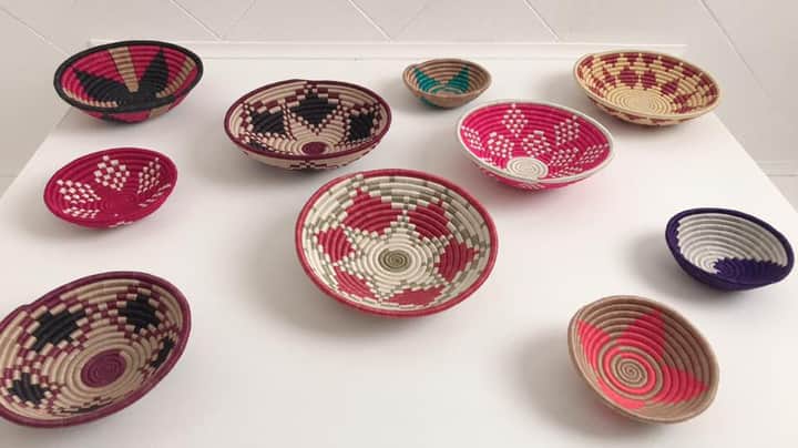 Multicolored wall decor baskets (Set of 6) , Wall Decor Baskets (Set of 6), Home decor