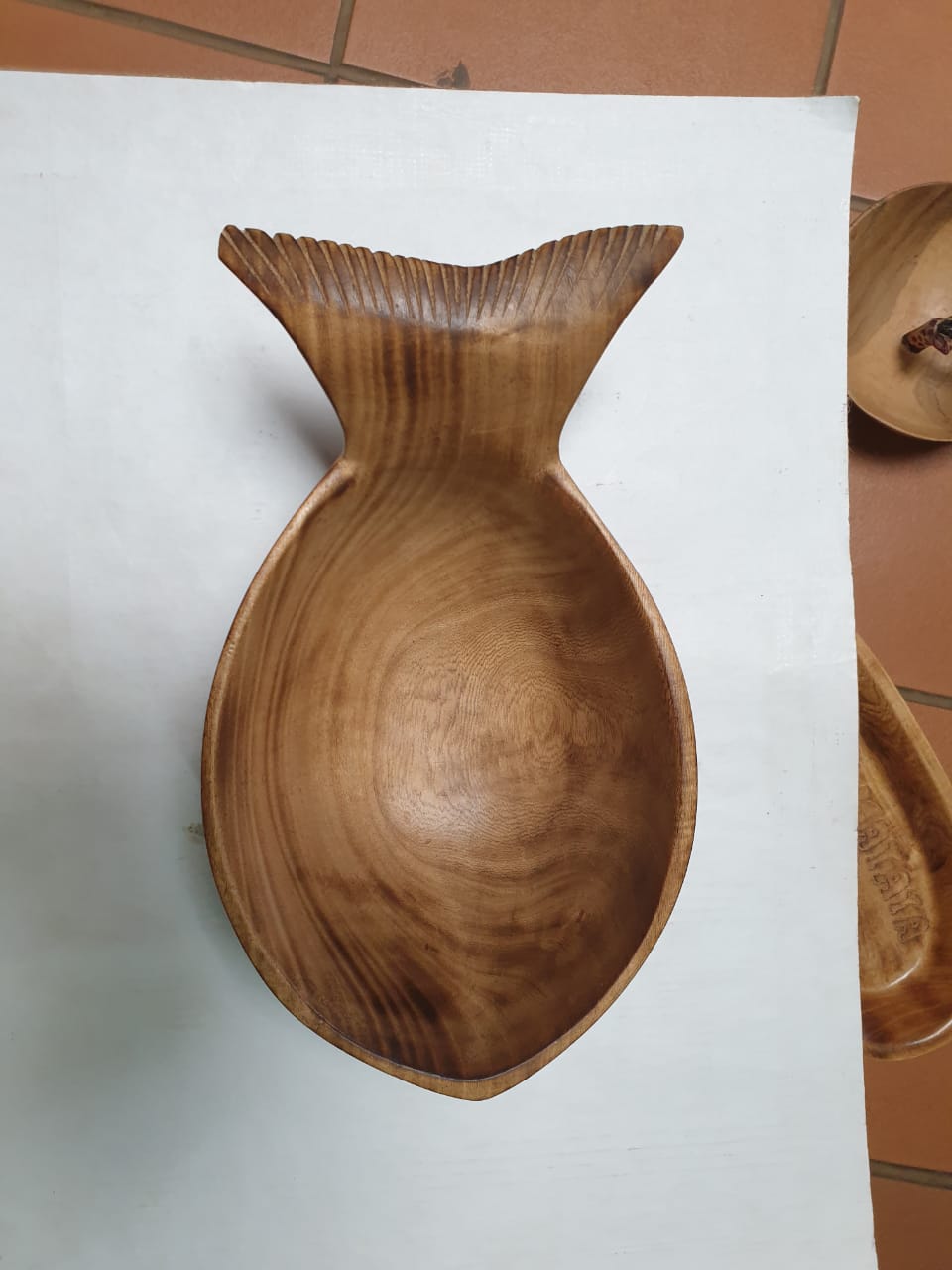Fish Shaped Wood Server Bowl, Wooden Serving Bowl, Handcrafted Wood Bowl, Artisan Serving Dish