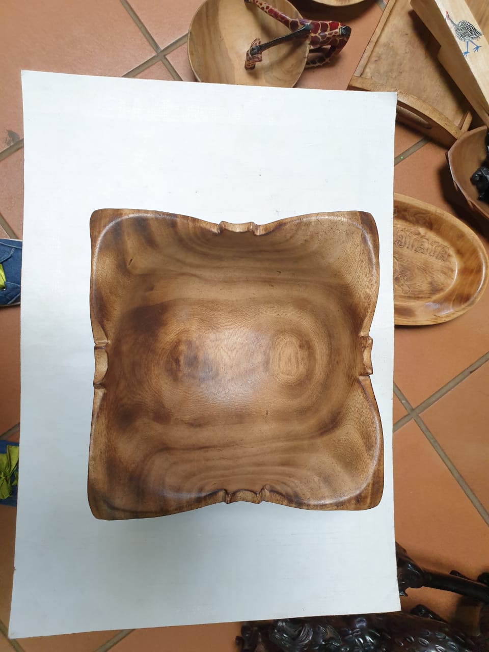 Open Petal Wooden Fruit or Salad Server, Wooden salad server, Wooden Server