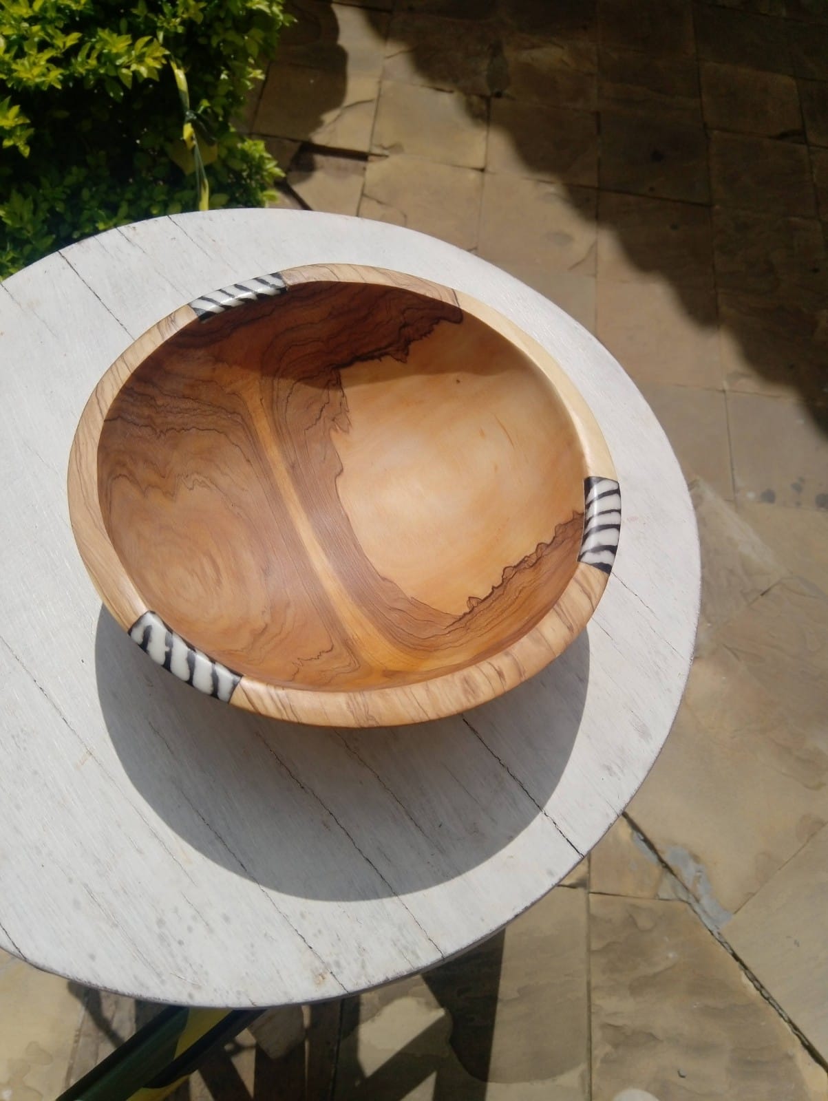 Round Wood Bowls with Bone Detail (Set of 3), Wood Bowls, Set of 3 Wooden Bowls, Bowls, Set of 3 Bowls