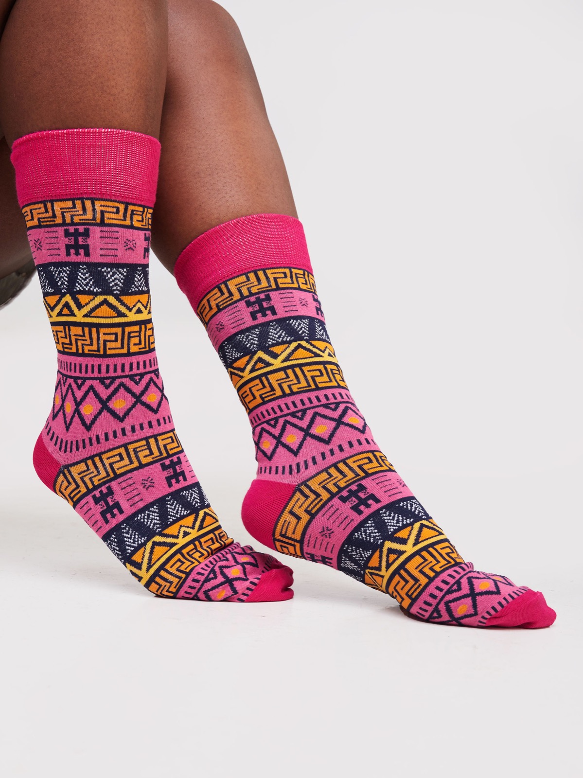 Pink African printed Ankara socks