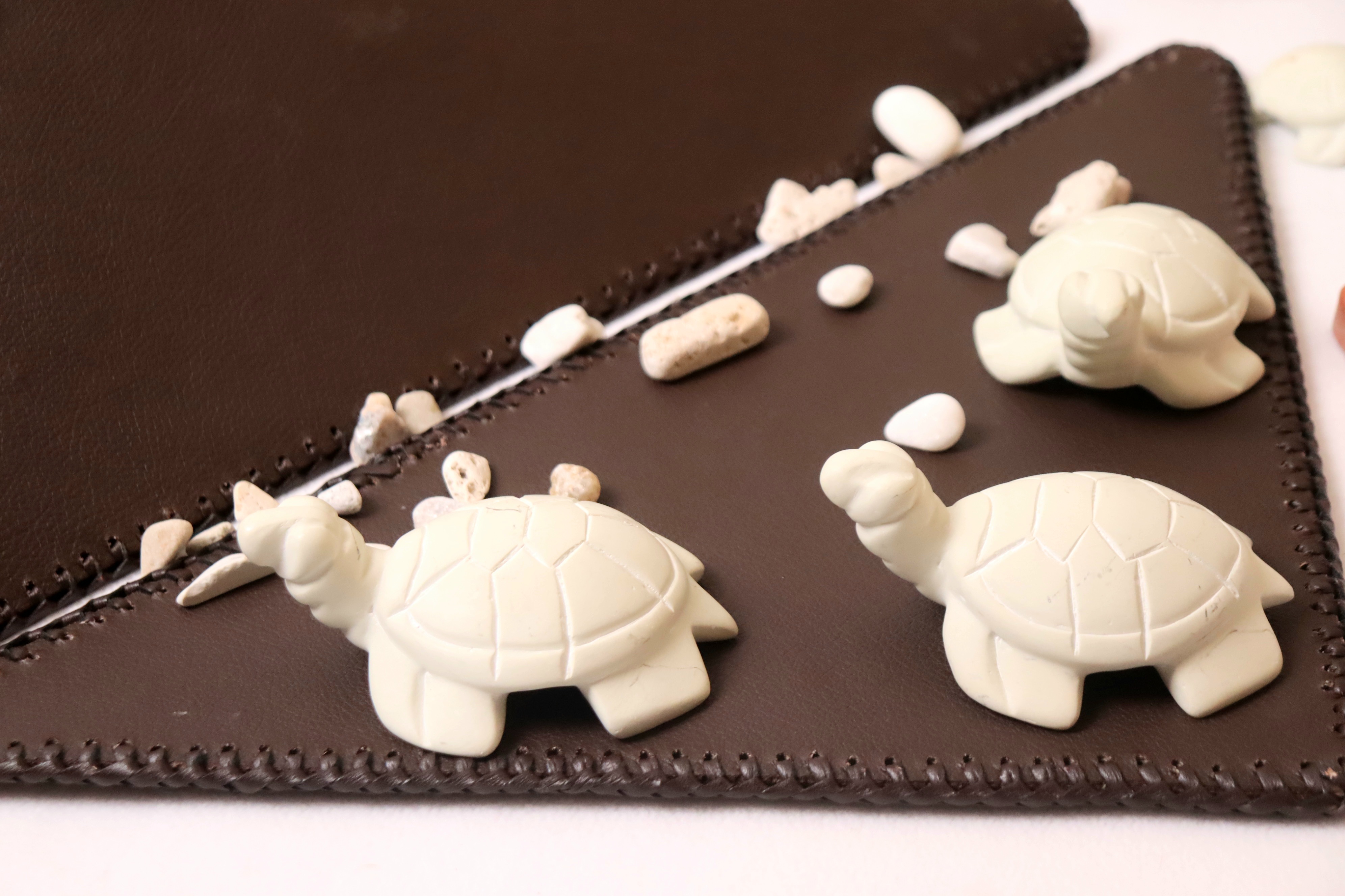 White turtle soapstone, Soapstone turtle decor, home interior decoration